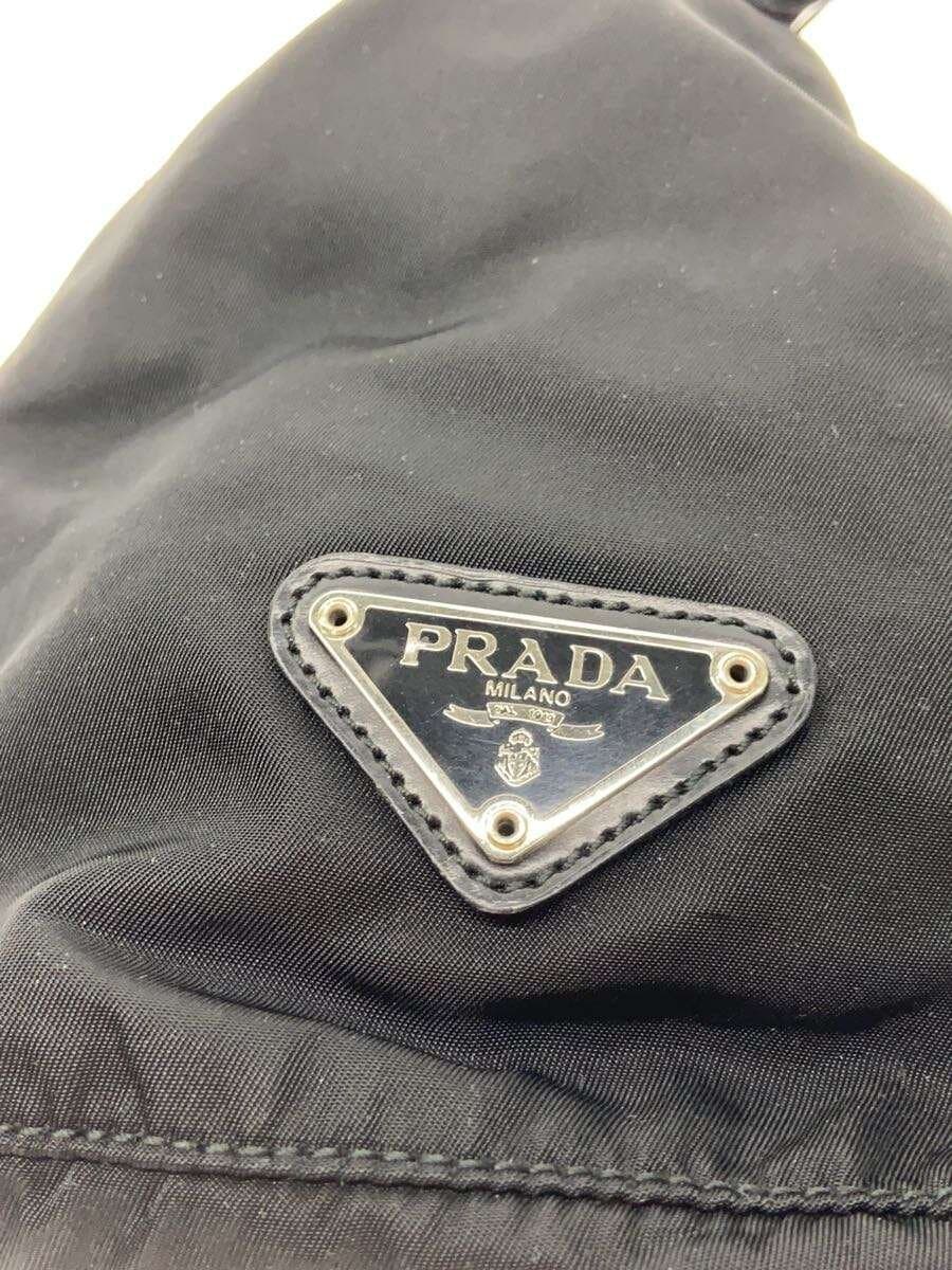 PRADA drawstring bag nylon black plain 5