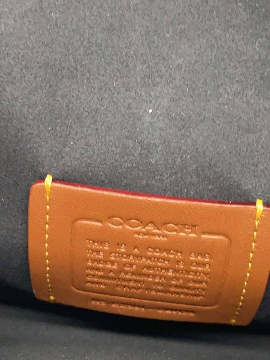 COACH Shoulder Bag Leather BRW Solid Color CBH35 5