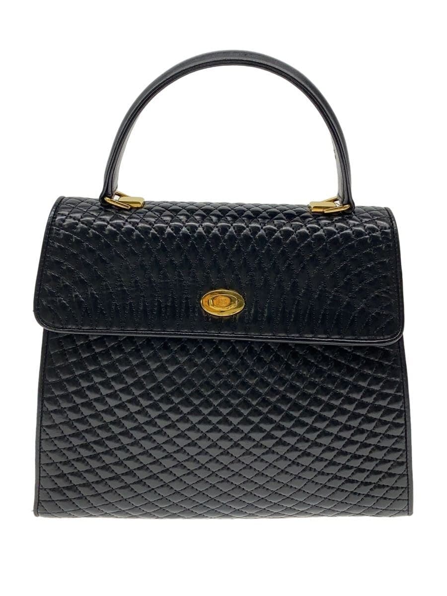 BALLY handbag leather black all-over pattern