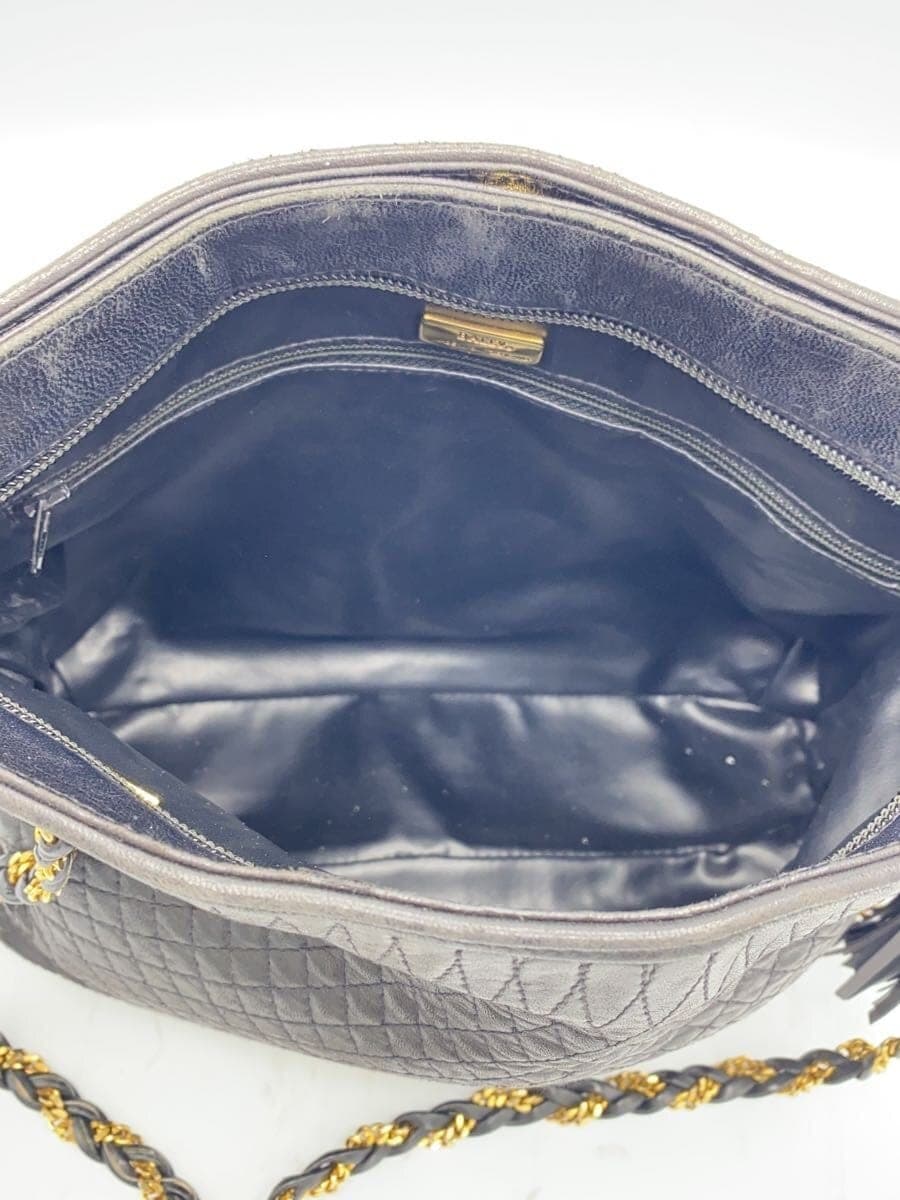 BALLY shoulder bag leather black plain 6