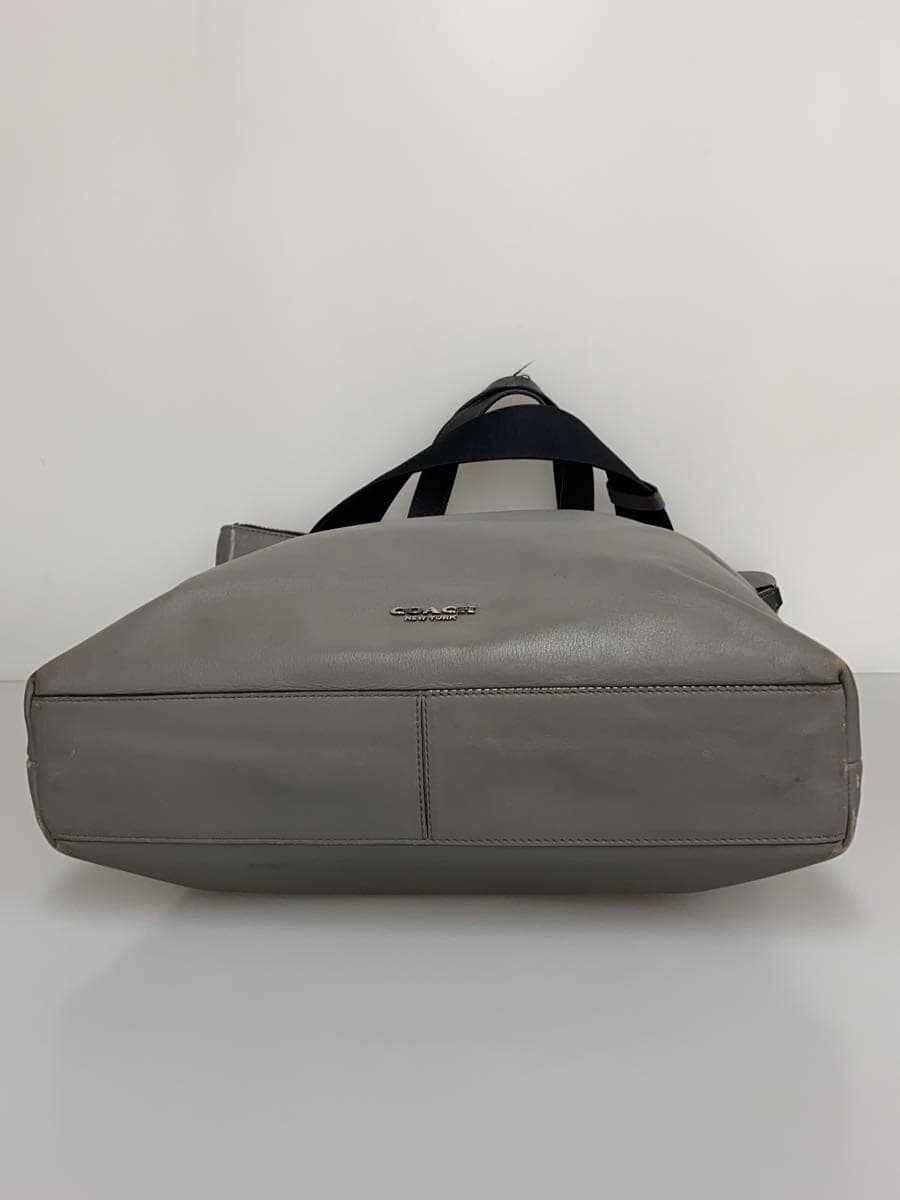 COACH shoulder bag leather GRY 4