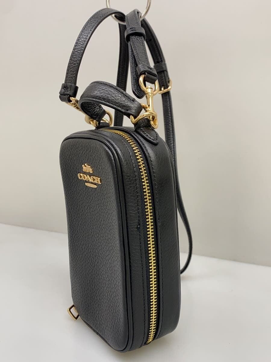 COACH Shoulder Bag Leather BLK CB854 2