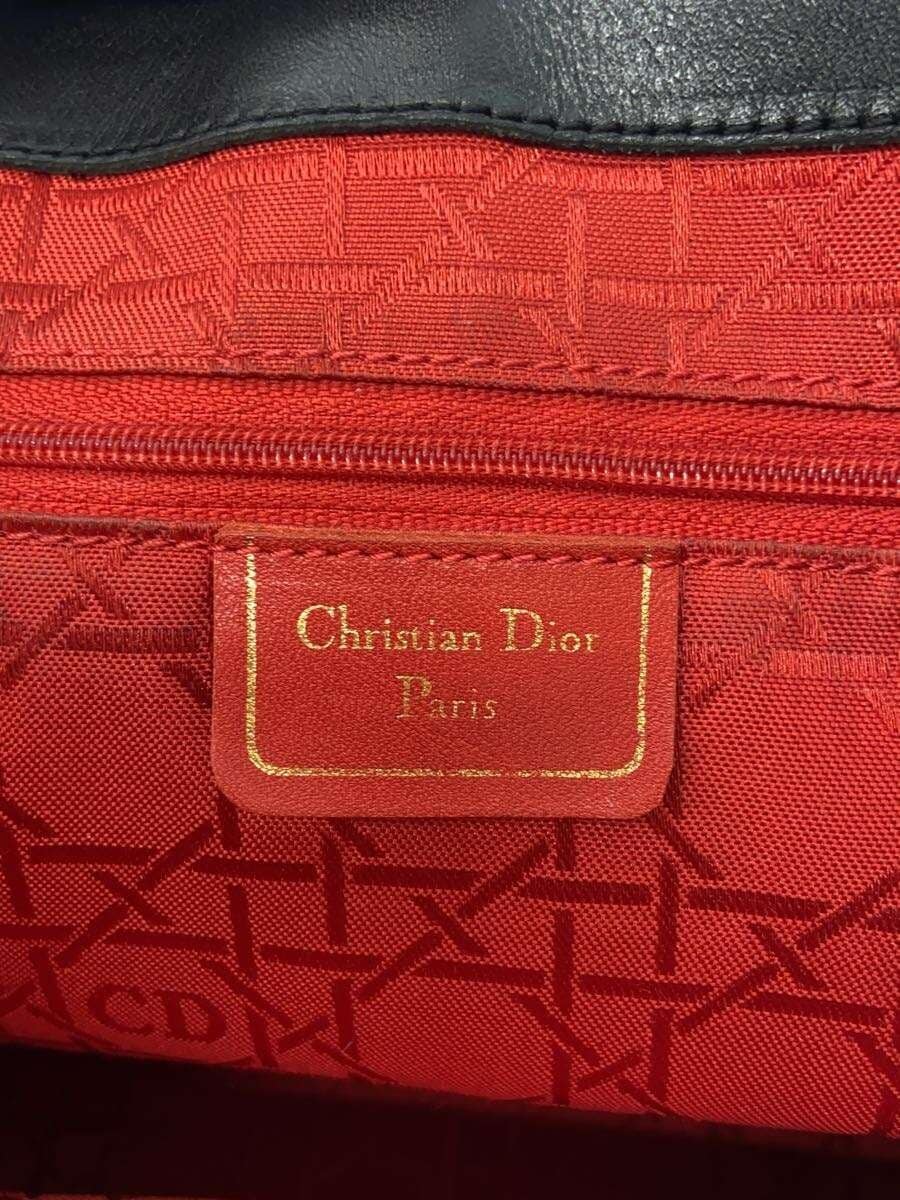 Christian Dior Tote Bag Leather BLK 5