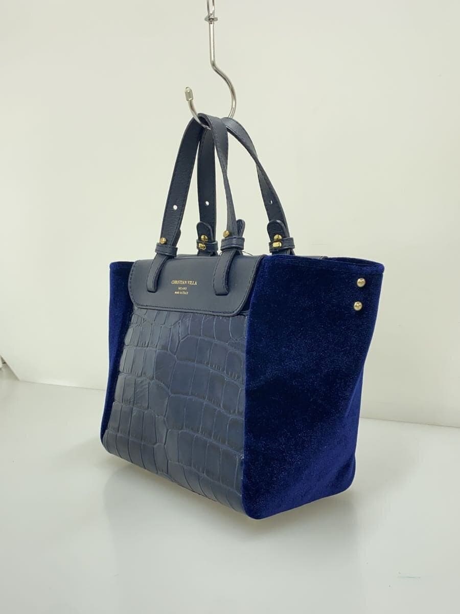 CHRISTIAN VILLA Handbag Velvet NVY 2
