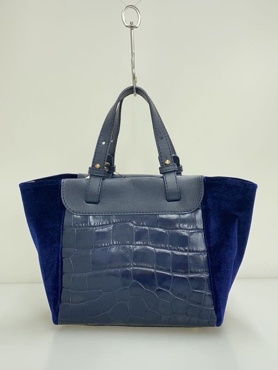 CHRISTIAN VILLA Handbag Velvet NVY 3