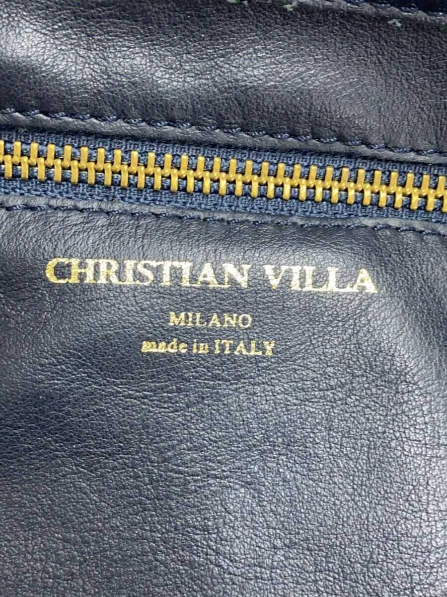 CHRISTIAN VILLA Handbag Velvet NVY 5