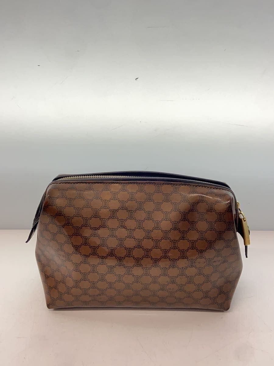 CELINE Pouch PVC BRW Allover Pattern 3
