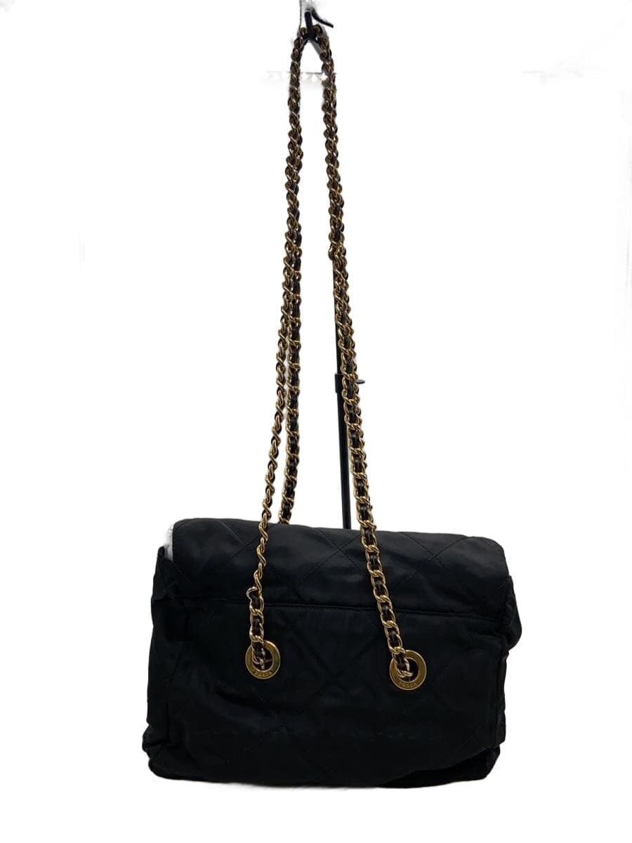PRADA Quilted Chain Shoulder Bag Nylon BLK 3