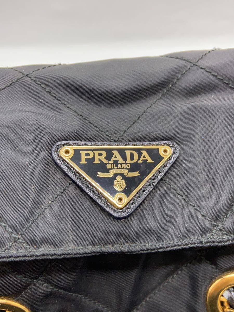 PRADA Quilted Chain Shoulder Bag Nylon BLK 5