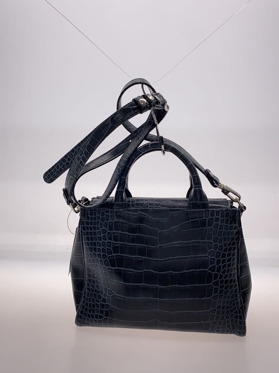 Madame Hiroko Handbag Shoulder2-Way BLK Embossed 3