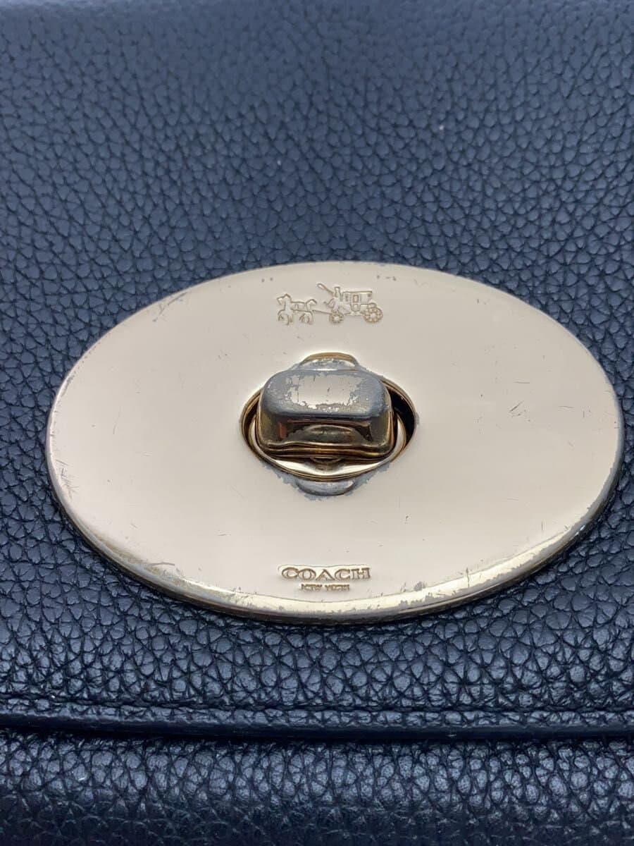 COACH Shoulder Bag Leather BLK 7