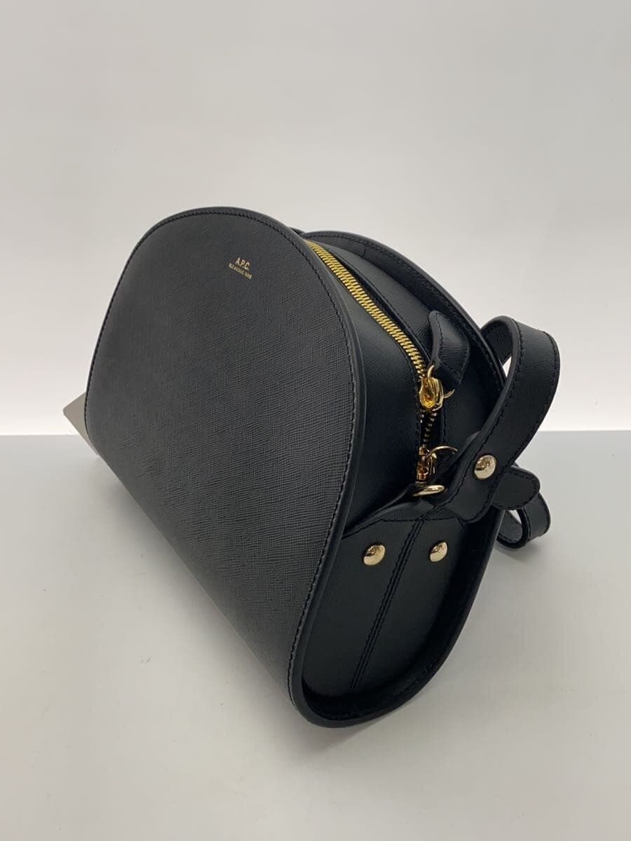 A.P.C.SAC DEMI LUNE Shoulder Bag Cowhide BLK Solid 2