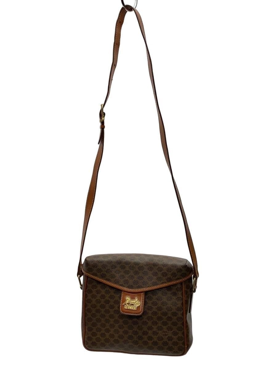 CELINE shoulder bag PVC BRW Macadam