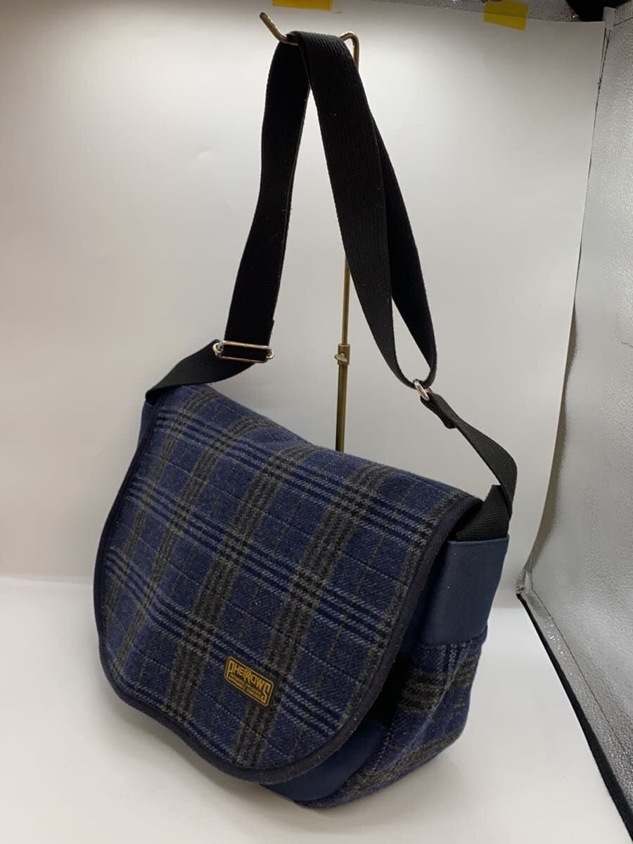 PHERROW’S Shoulder Bag Wool NVY Check 2