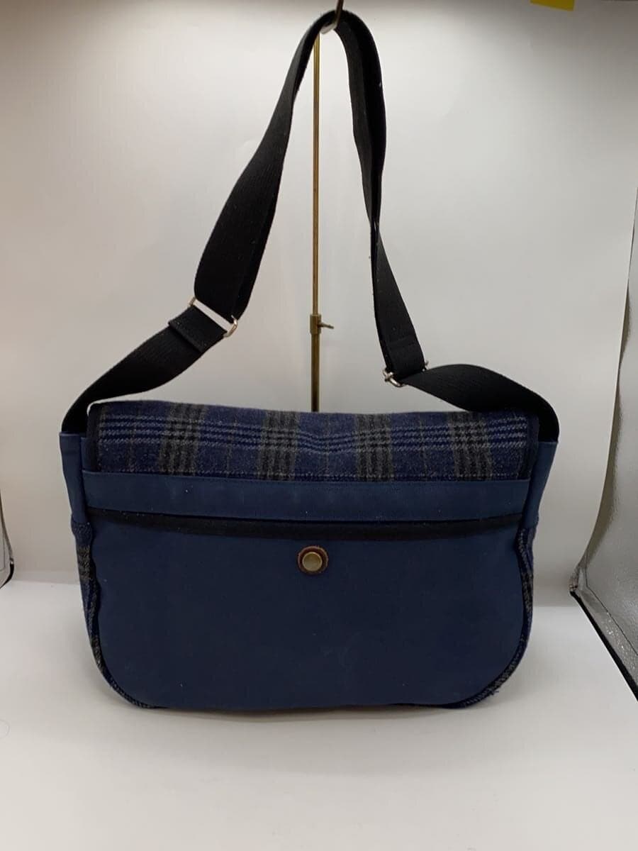 PHERROW’S Shoulder Bag Wool NVY Check 3