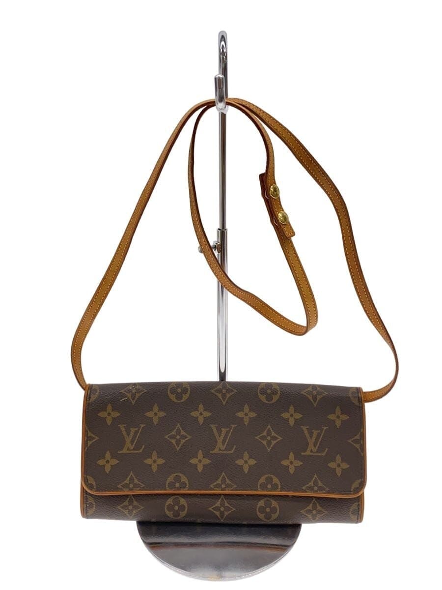 LOUIS VUITTON Pochette Twin GM Monogram Canvas PVC BRW M51852 M51852