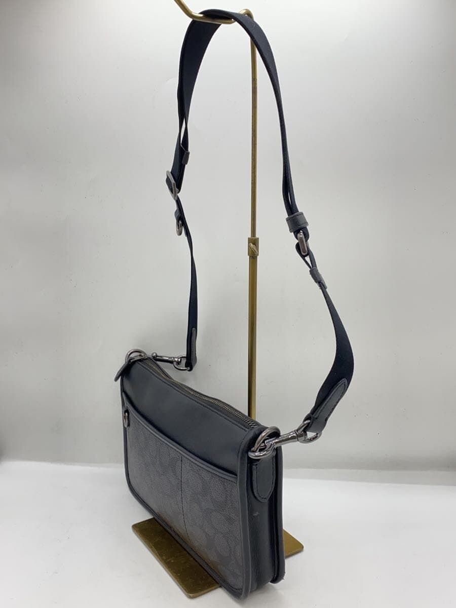 COACH Shoulder Bag Leather Black Signature Pattern CW373 2