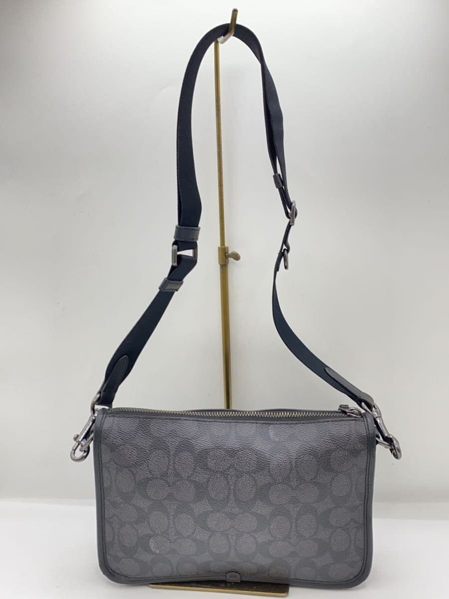 COACH Shoulder Bag Leather Black Signature Pattern CW373 3