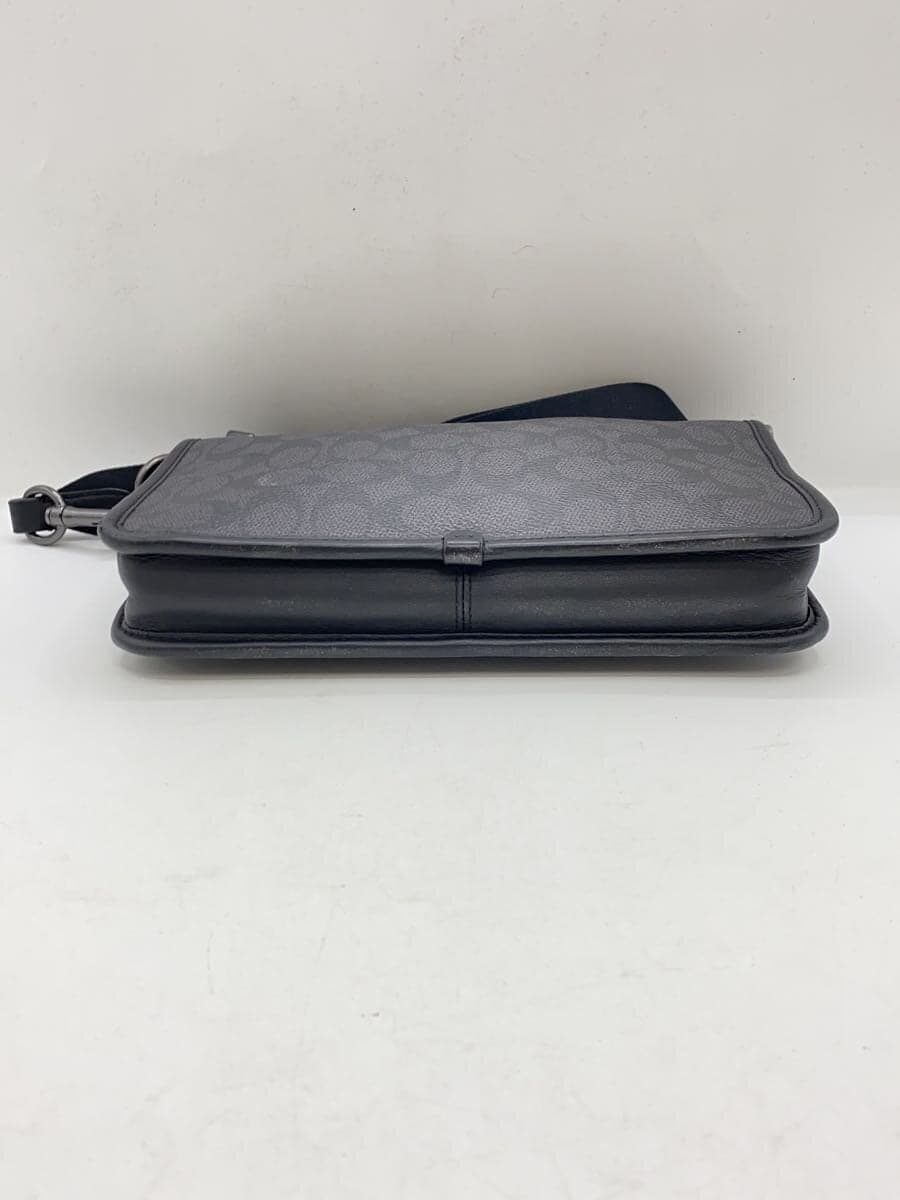 COACH Shoulder Bag Leather Black Signature Pattern CW373 4