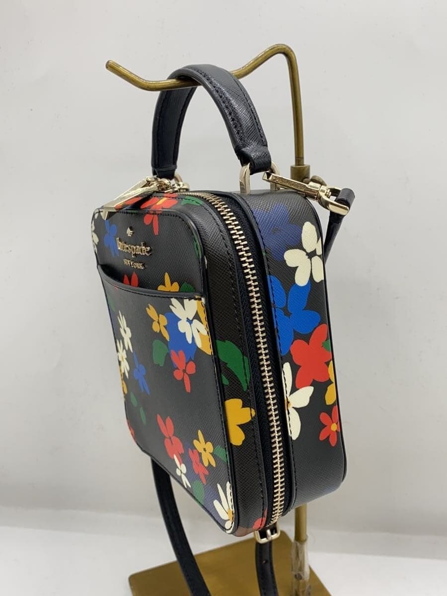 Kate Spade New York handbag shoulder 2WAY PVC BLK flower pattern WKR00305 2
