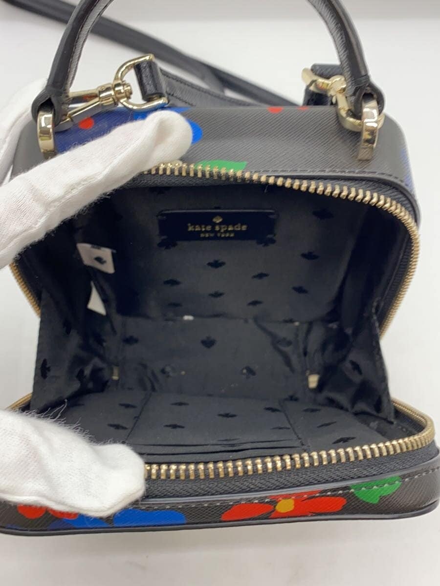 Kate Spade New York handbag shoulder 2WAY PVC BLK flower pattern WKR00305 6