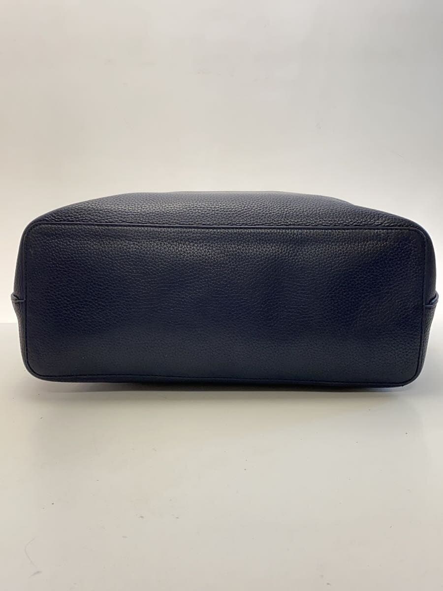 TORY BURCH tote bag leather navy plain 4