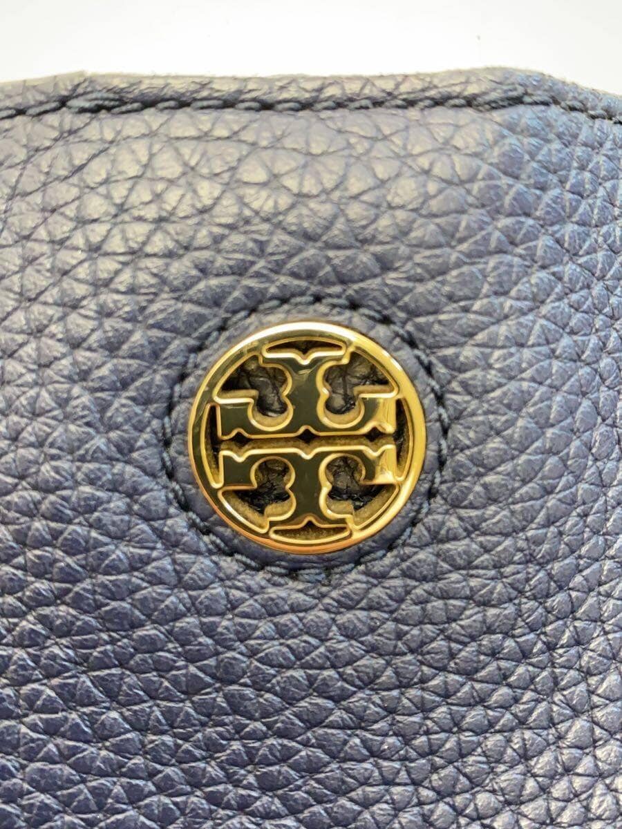 TORY BURCH tote bag leather navy plain 5