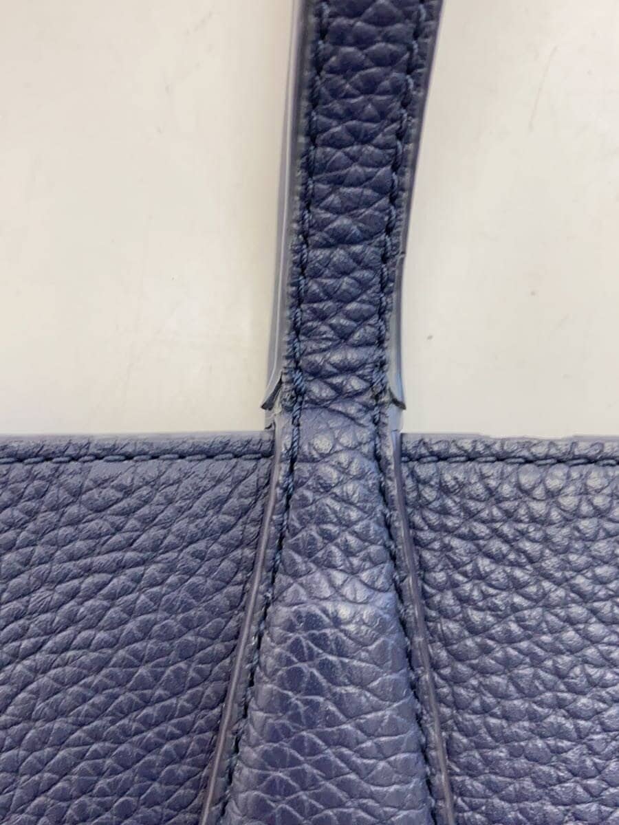 TORY BURCH tote bag leather navy plain 7