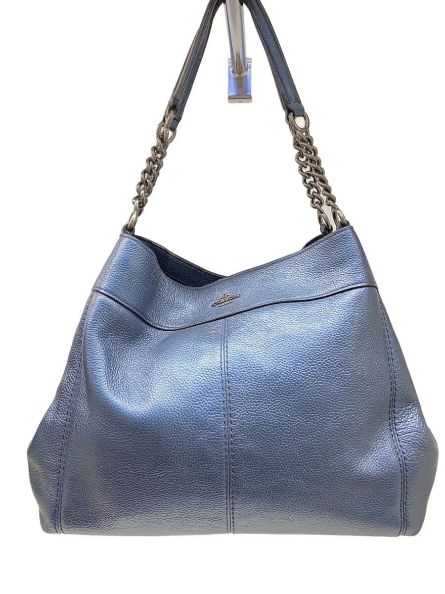 COACH bag leather blue F22209