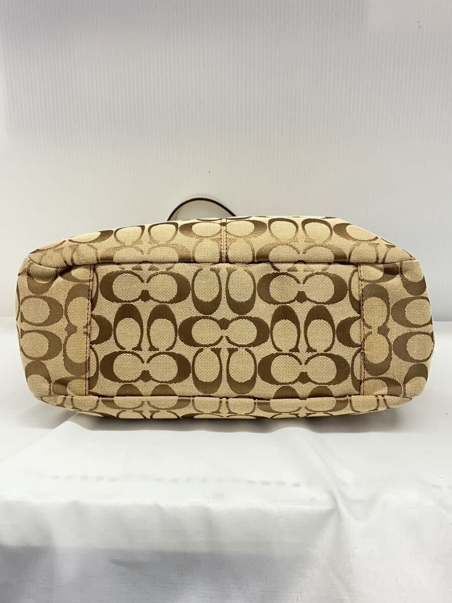 COACH East West Tote Bag_Gallery_Signature_Beige Canvas BRW Monogram F17726 4