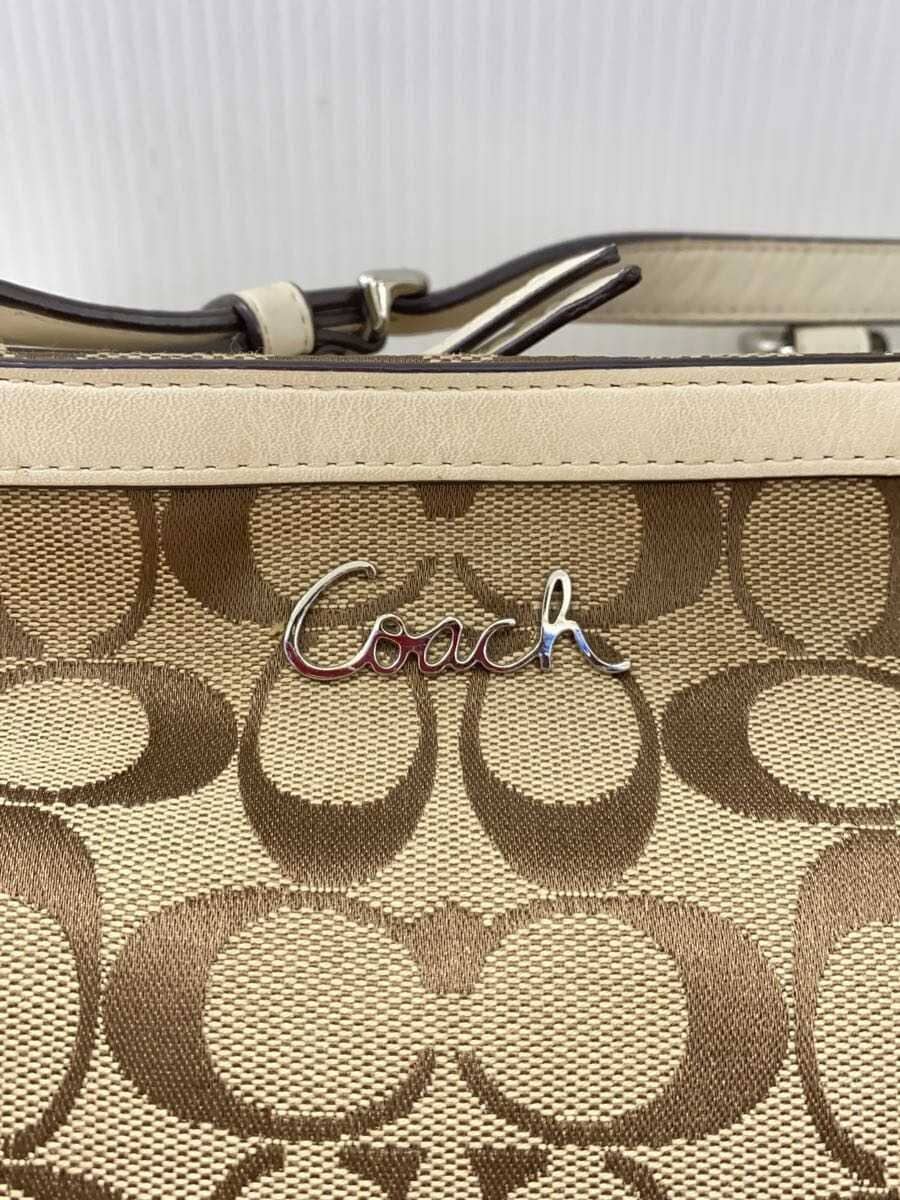 COACH East West Tote Bag_Gallery_Signature_Beige Canvas BRW Monogram F17726 5