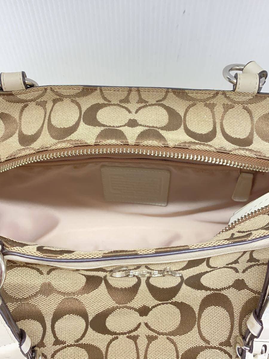 COACH East West Tote Bag_Gallery_Signature_Beige Canvas BRW Monogram F17726 6