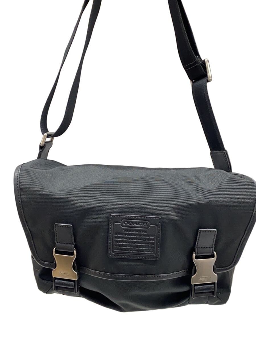 COACH Shoulder Bag Nylon Black Solid F70575