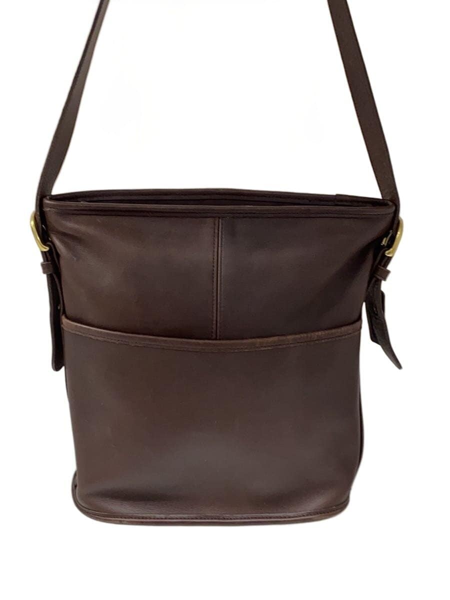 COACH Shoulder Bag Leather BRW Solid 4153 OLD COACH USA Made