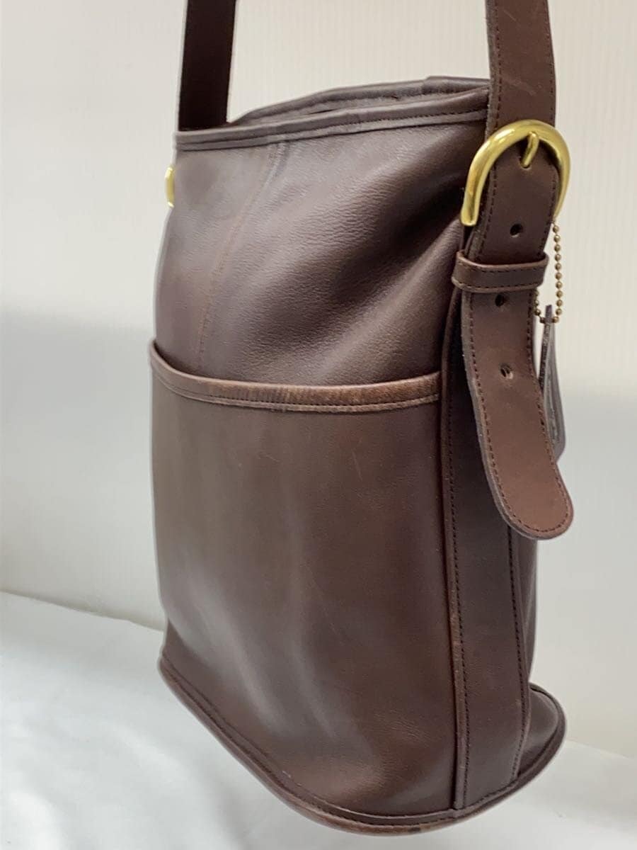 COACH Shoulder Bag Leather BRW Solid 4153 OLD COACH USA Made 2