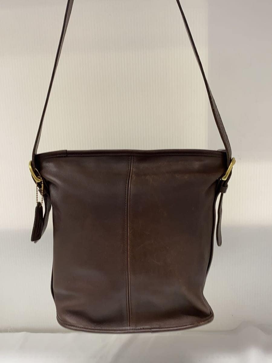 COACH Shoulder Bag Leather BRW Solid 4153 OLD COACH USA Made 3