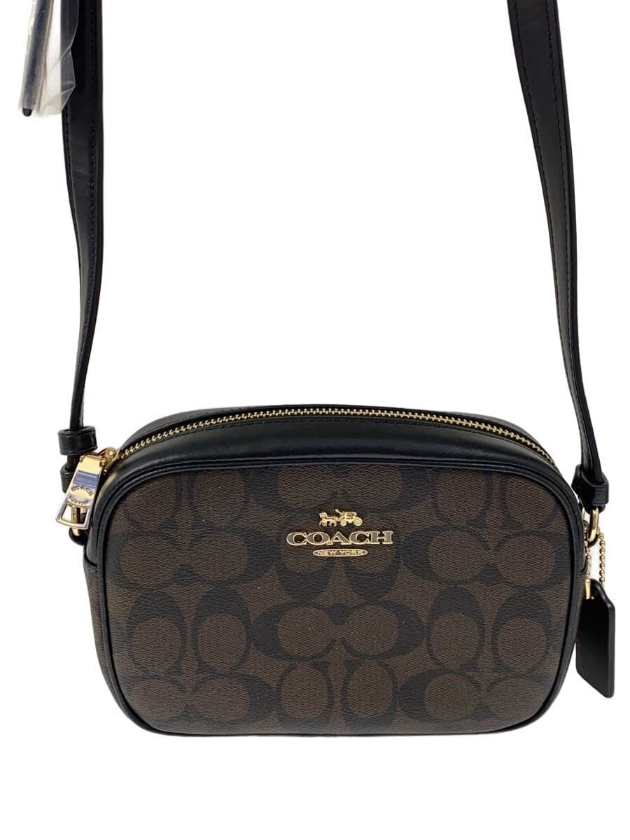 COACH Shoulder Bag Leather BRW All Over Pattern 9926