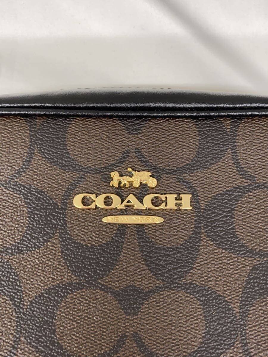 COACH Shoulder Bag Leather BRW All Over Pattern 9926 5