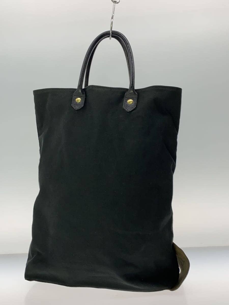IL BISONTE Tote Bag Canvas BLK Plain 3