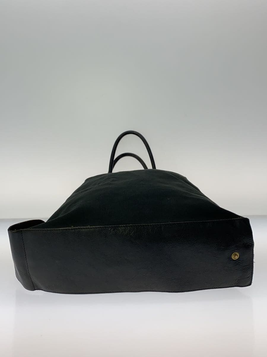 IL BISONTE Tote Bag Canvas BLK Plain 4