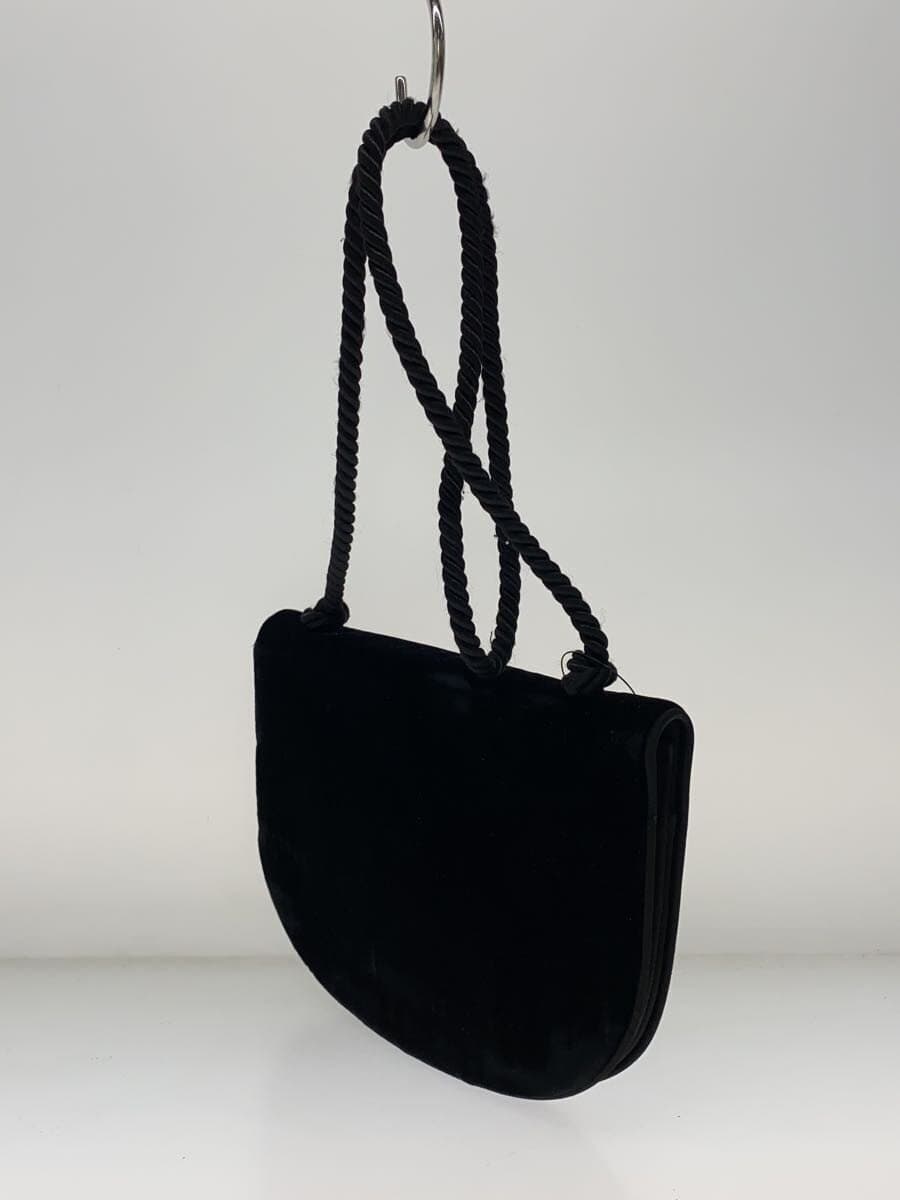 YVES SAINT LAURENT Shoulder Bag Velvet Black Solid 2
