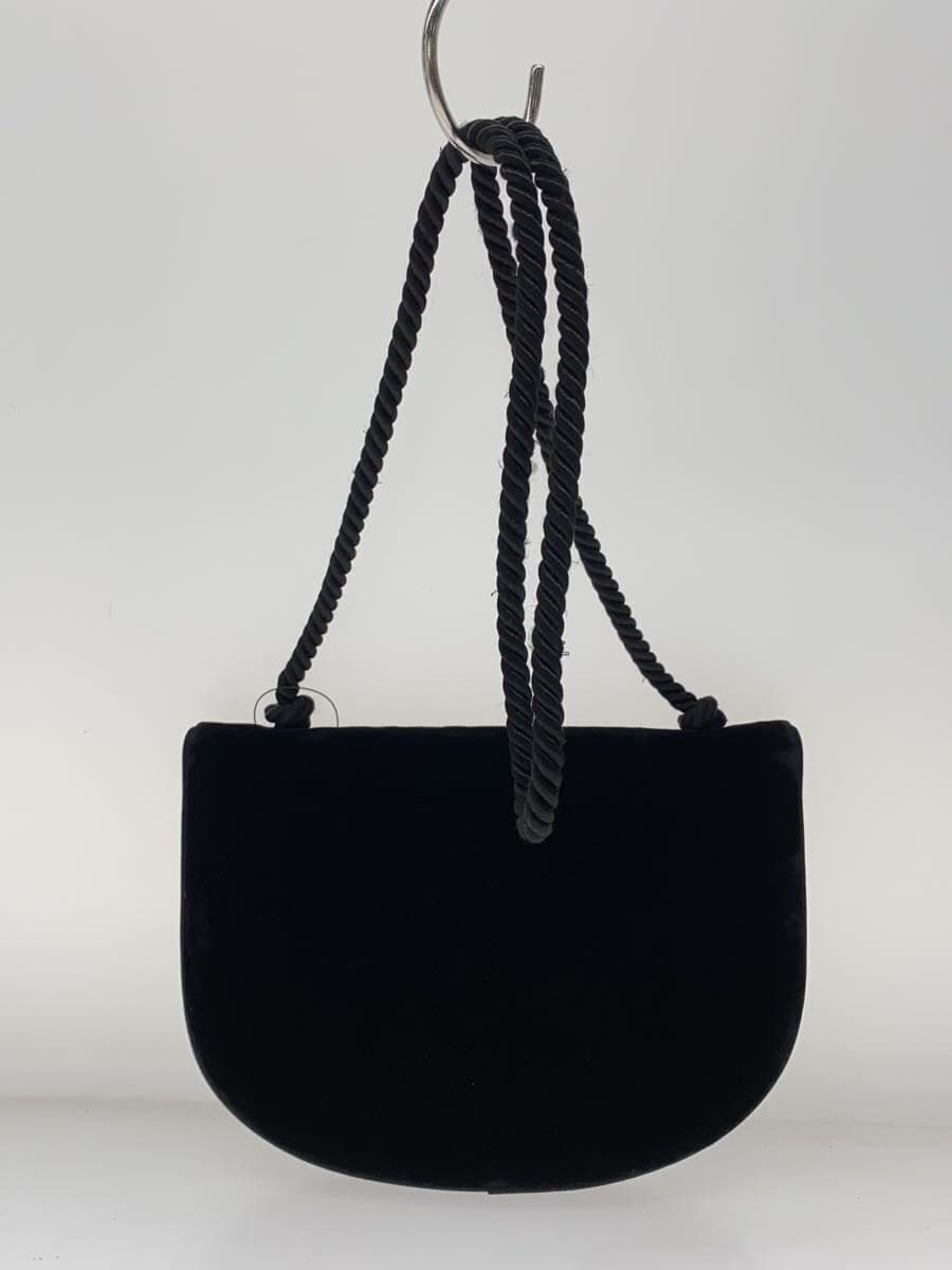 YVES SAINT LAURENT Shoulder Bag Velvet Black Solid 3