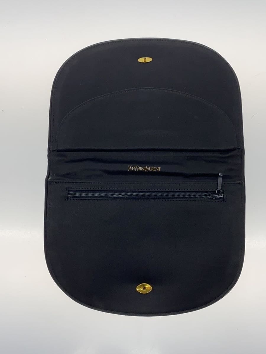 YVES SAINT LAURENT Shoulder Bag Velvet Black Solid 6