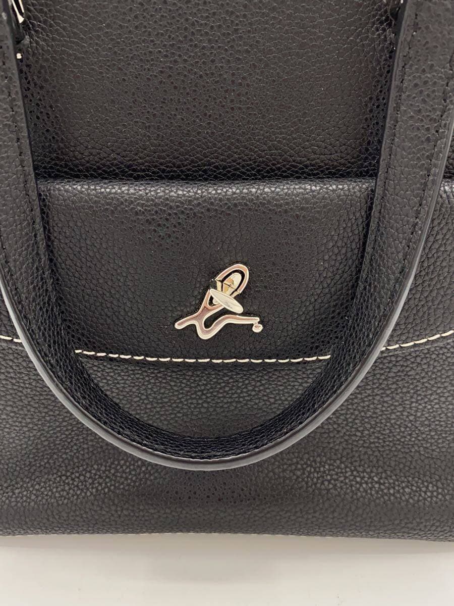 agnes b. Shoulder Bag Leather BLK 0AS04M-01 5