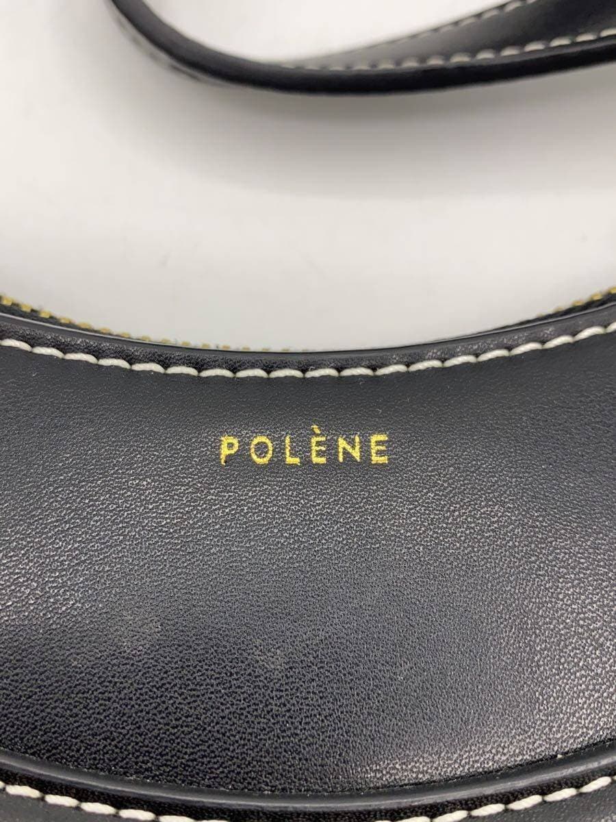POLENE Shoulder Bag Leather BLK Solid 5
