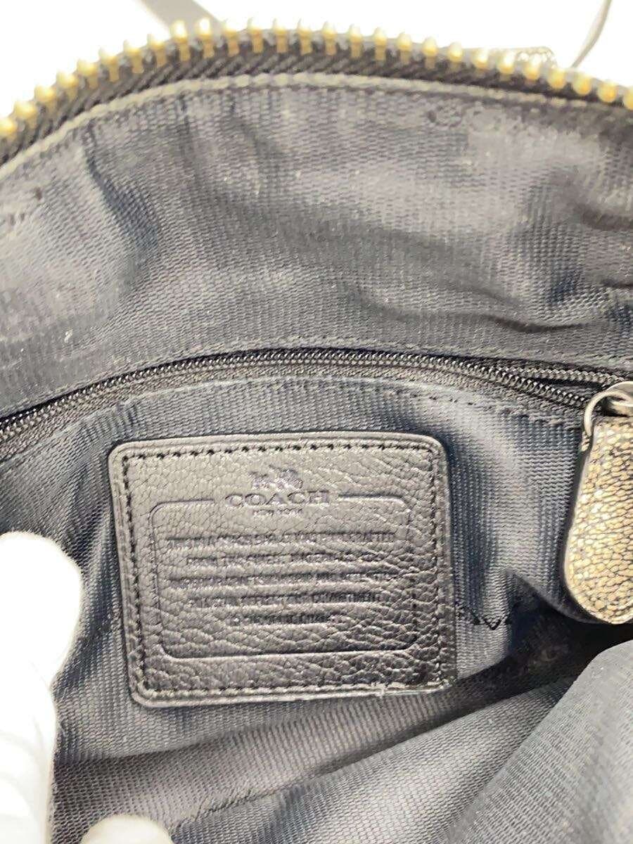 COACH shoulder bag leather GLD solid color 5