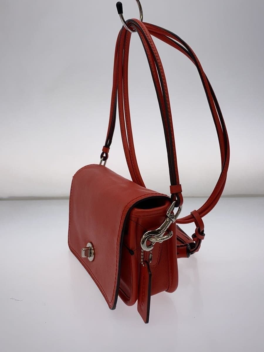 COACH Shoulder Bag_All Leather Leather RED Solid 19914 2
