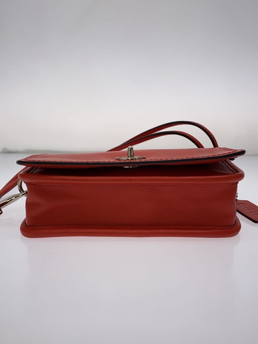 COACH Shoulder Bag_All Leather Leather RED Solid 19914 4