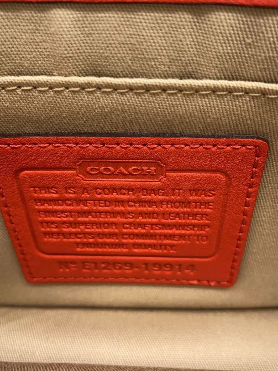 COACH Shoulder Bag_All Leather Leather RED Solid 19914 5