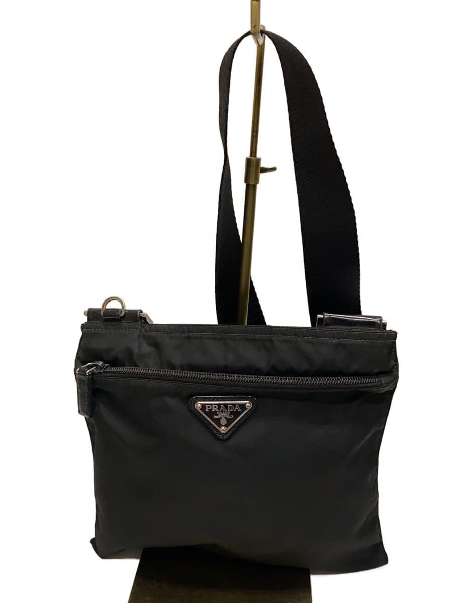 PRADA shoulder bag nylon BLK plain